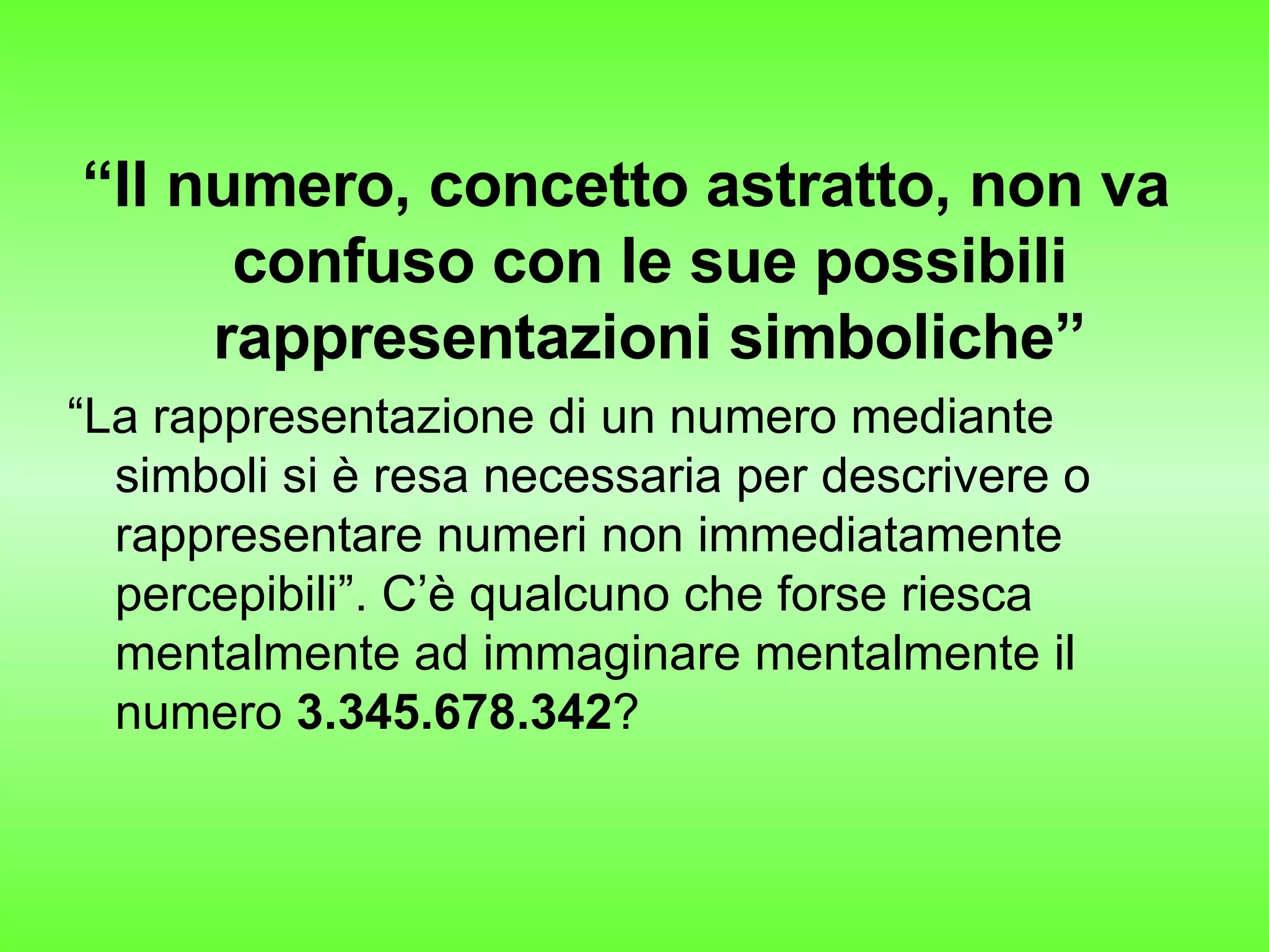 LA RAPPRESENTAZIONE DEI NUMERI | PPT