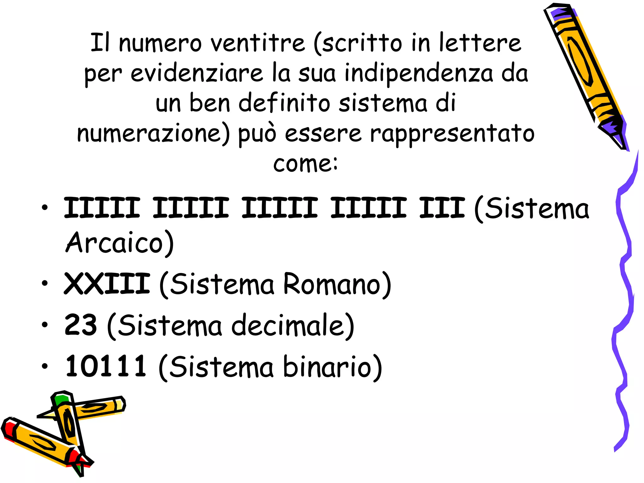 La rappresentazione dei numeri | PPT