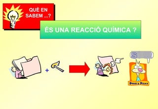 QUÈ EN SABEM ...? ÉS UNA REACCIÓ QUÍMICA ? + 