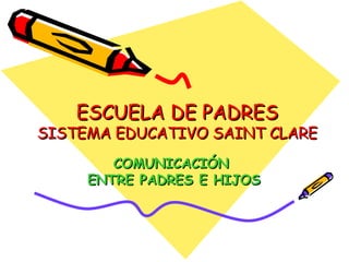 ESCUELA DE PADRES SISTEMA EDUCATIVO SAINT CLARE COMUNICACIÓN  ENTRE PADRES E HIJOS 