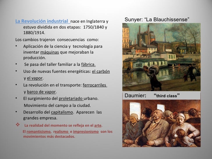 <ul><li>La Revolución industrial nace en Inglaterra y estuvo dividida en dos etapas: 1750/1840 y 1880/1914. </li></ul><u...