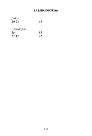 Judas
20-21 13
Apocalipsis
2:4 83
22:12 42
LA SANA DOCTRINA
150
 