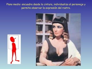 Plano medio: encuadra desde la cintura, individualiza al personaje y permite observar la expresión del rostro. 