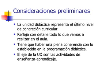 La Unidad DidáCtica