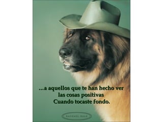 … a aquellos que te han hecho ver  las cosas positivas  Cuando tocaste fondo. 