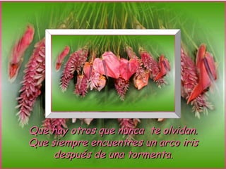 Que   hay otros que nunca  te olvidan. Que siempre encuentres un arco iris después de una tormenta. 