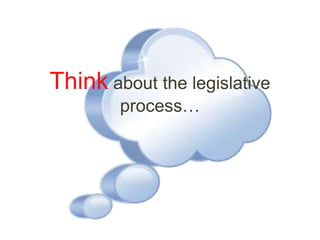 Think about the legislative
process…
 