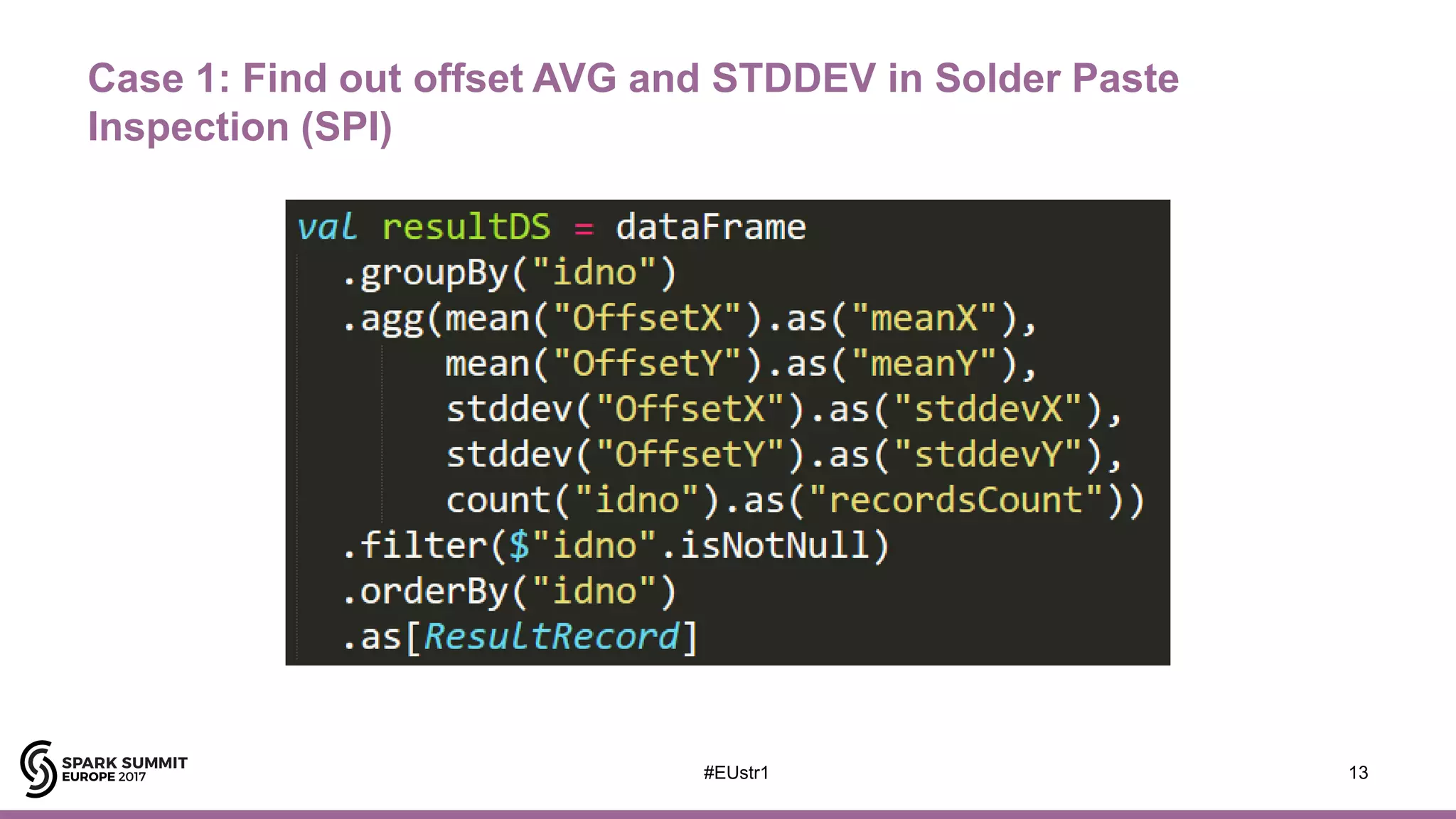 Case 1: Find out offset AVG and STDDEV in Solder Paste
Inspection (SPI)
13#EUstr1
 