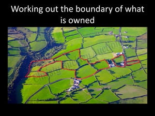 Working out the boundary of what
is owned
 