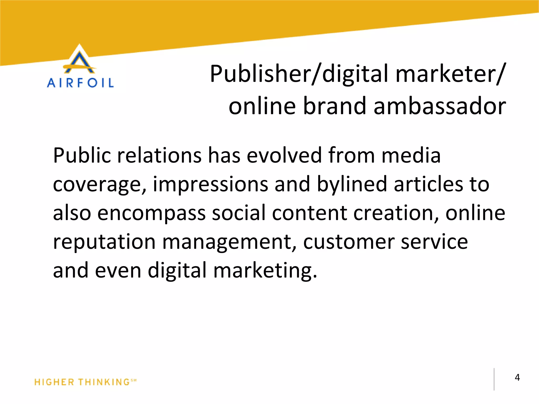 The New Face of Public Relations