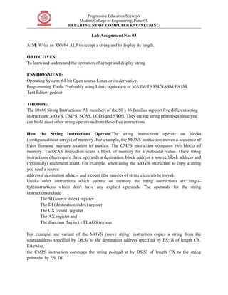 LA3-64 -vit assembly language program to Accept string and display its ...