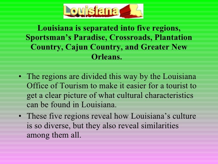 la 5 regions louisiana regions