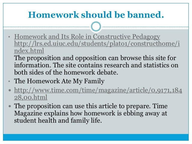 arguments against homework in schools