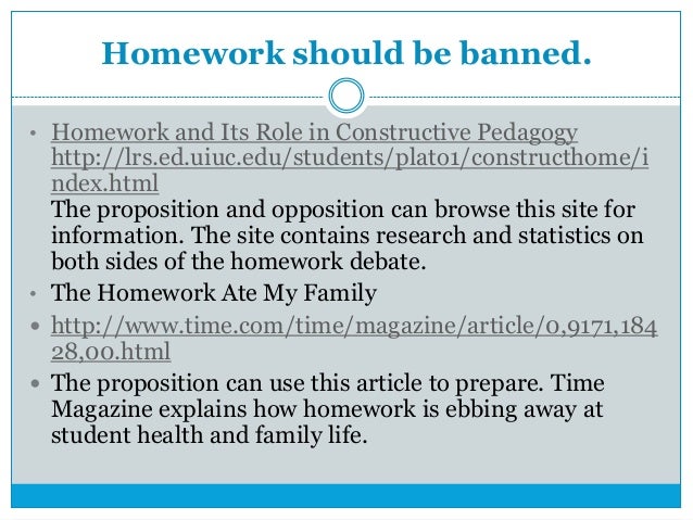 facts about homework should not be banned