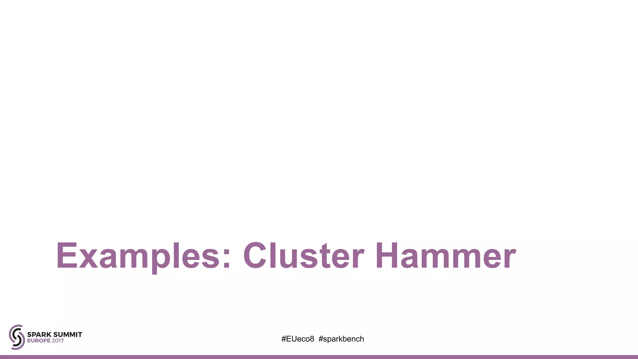 Examples: Cluster Hammer
#EUeco8 #sparkbench
 