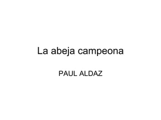 La abeja campeona PAUL ALDAZ 