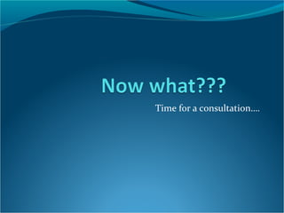 Time for a consultation….
 