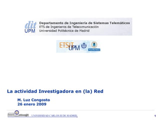 La actividad Investigadora en (la) Red  M. Luz Congosto 26 enero 2009 