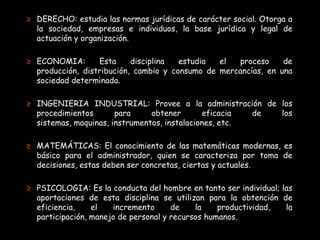Los problemas administrativos se pueden analizar y resolver con varios metodosAdministracion: conjunto de principios y tecnicas que sirven para guiar un grupo humano hacia la obtencion de sus objetivos OBJETIVOS ALCANZADOSLograr el máximo resultado, con un mínimo esfuerzo comúnObjetivos comunes entre el grupo 