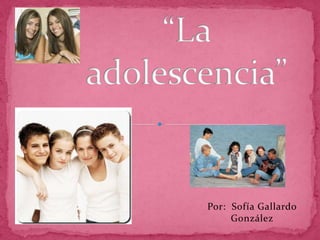 “La adolescencia”                                                    Por:  Sofía Gallardo González  