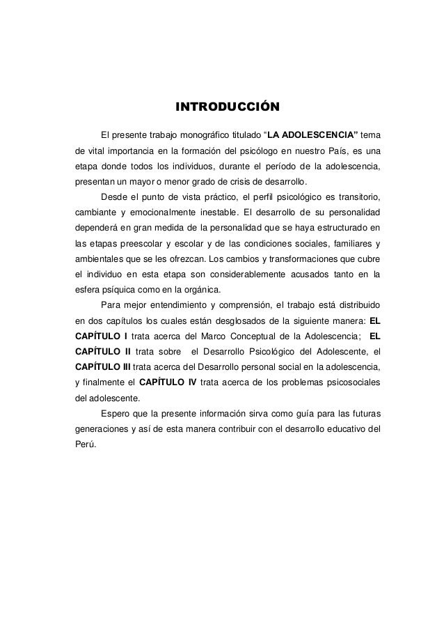 La adolescencia monografia