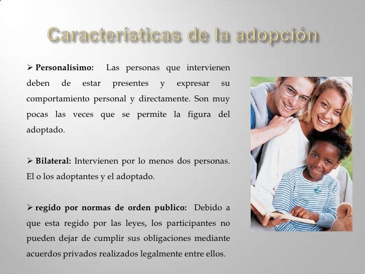 Resultado de imagen de caracteristicas de la adopcion