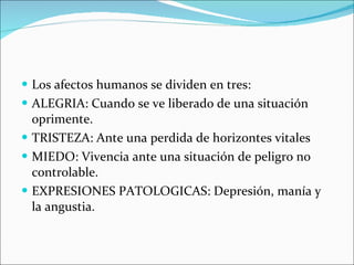 Psicopatología del afecto | PPT