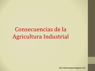 Consecuencias de la
Agricultura Industrial



                  http://adriecologia.blogspot.com/
 