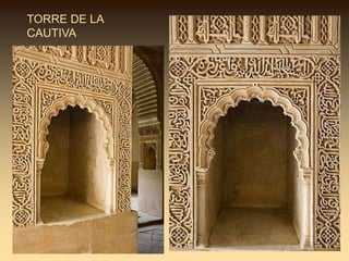 «¡Tú que entras, párate por Dios, contempla cuánto luce beldad perfecta y rara!A tus ojos da suelta en mis encantos; de madera de olor nos mandan soplos.   Mas la gracia -dirás, verdad si buscas está en los moradores, no en la casa.»  Poema en la antesala de la Torre de las InfantasPATIO CUBIERTO DE LA TORRE DE LAS INFANTAS