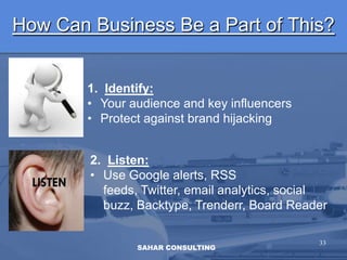 Expansion of Social Networks31SAHAR CONSULTING