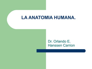 LA ANATOMIA HUMANA. Dr. Orlando E. Hanssen Carrion 