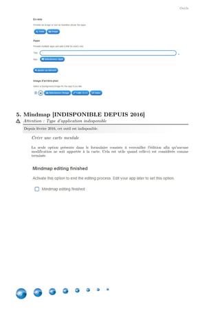 Outils
46
Vous pouvez aussi ajouter une image d'arrière-plan ainsi que verrouiller tout ajout ou toute
modification du tableau si vous le considérez comme terminé.
5. Vote
Créer son vote
Vous posez des questions, les élèves répondent et vous avez ensuite un rapport sur leurs
réponses.
Vous pouvez aussi déterminer si une question doit être posée par jour, par heure ou l'une à la
 