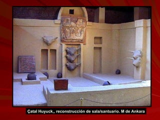 Çatal Huyuck,, reconstrucción de sala/santuario. M de Ankara 