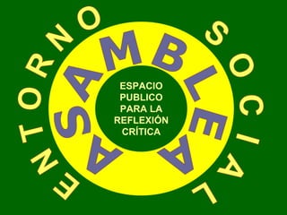 S  O  C  I  A  L E N T O R N O  A S A M B L E A ESPACIO PUBLICO PARA LA REFLEXIÓN CRÍTICA 