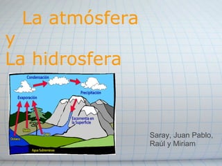      La atmósfera  y  La hidrosfera   Saray, Juan Pablo, Raúl y Miriam 