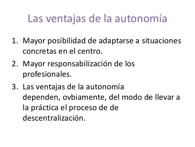 La autonomía