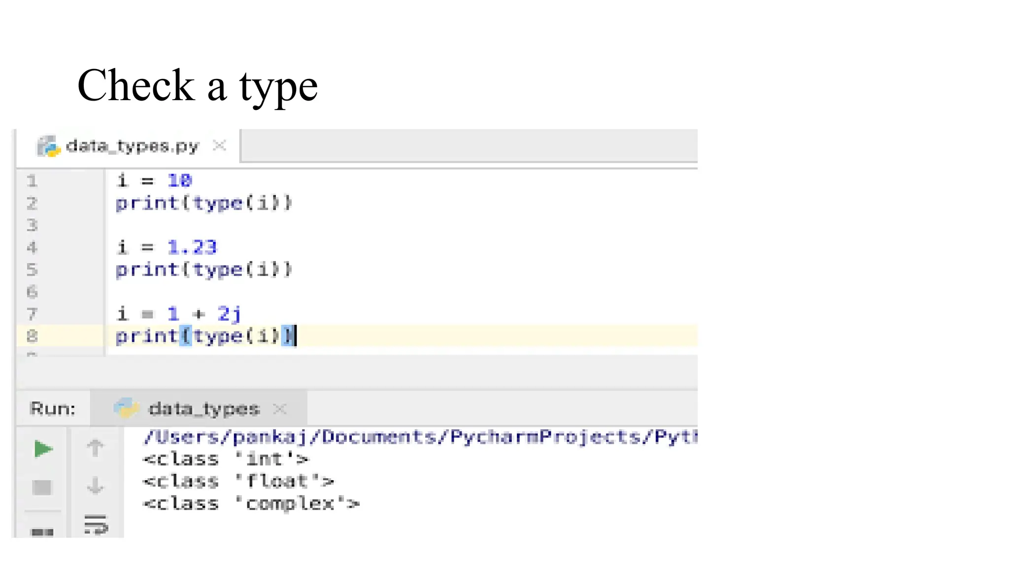 Check a type
 