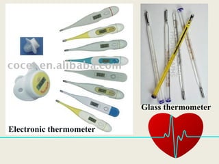 Electronic thermometer
Glass thermometer
 