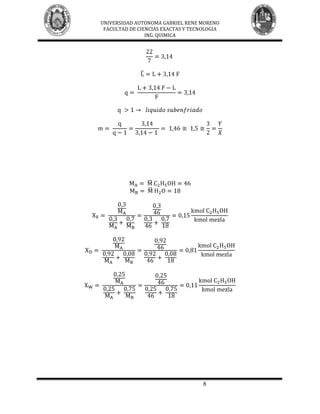 UNIVERSIDAD AUTONOMA GABRIEL RENE MORENO
 FACULTAD DE CIENCIAS EXACTAS Y TECNOLOGIA
                ING. QUIMICA




                                    8
 
