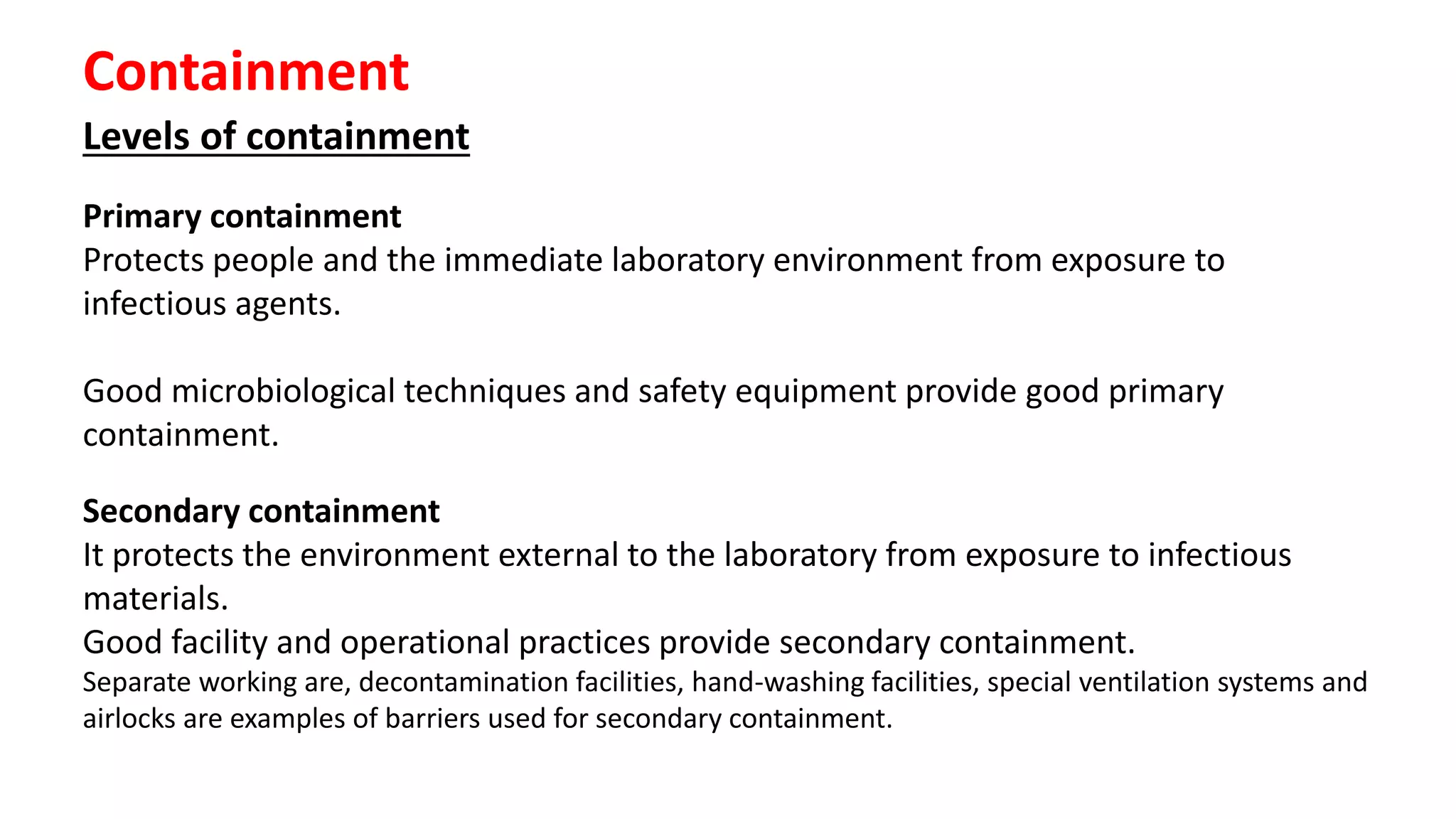 Biosafty, containment and biosafty levels | PPTX