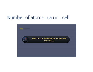 Number of atoms in a unit cell
 
