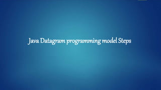 Java Datagram programming model Steps
 