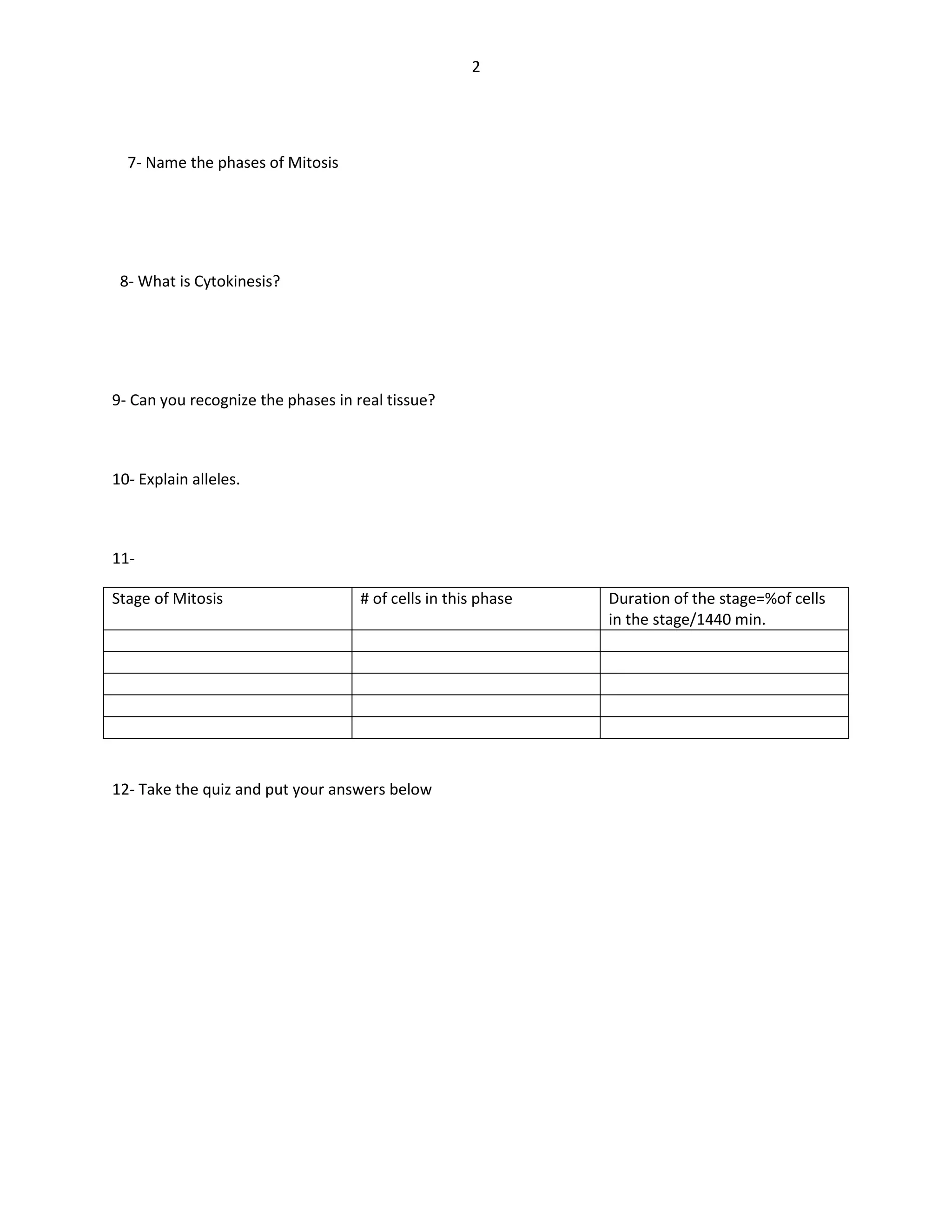 Lab bench activity on mitosis and meiosis PDF