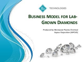 BUSINESS MODEL FOR LAB-
GROWN DIAMONDS
Produced by Microwave Plasma Chemical
Vapour Deposition (MPCVD)
 
