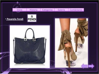 Inicio   Historia   Categorías   Galería   Contáctanos


• Pasarela Fendi
 