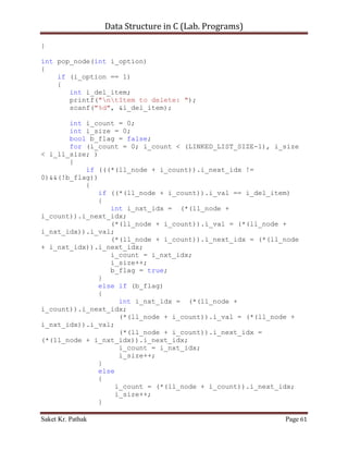 Data Structure in C (Lab Programs) | DOCX