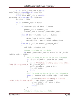 Data Structure in C (Lab Programs) | DOCX