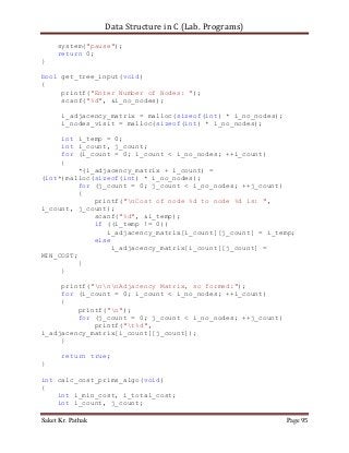 Data Structure in C (Lab Programs) | DOCX