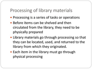 Processing of Library Materials | PPSX