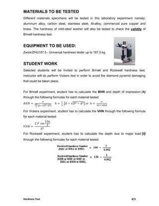 hardness test | PDF